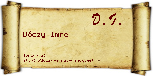 Dóczy Imre névjegykártya
