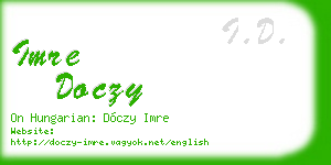 imre doczy business card